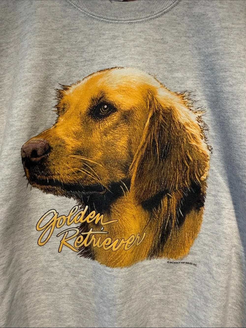 Vintage Golden Retriever Graphic Sweatshirt - Gray